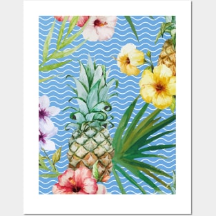 Tropical floral pattern Posters and Art